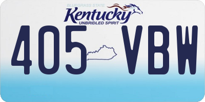 KY license plate 405VBW