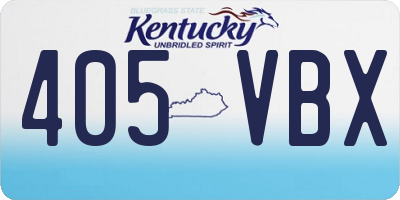 KY license plate 405VBX