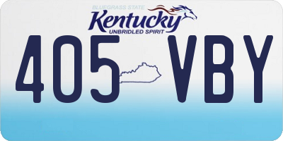KY license plate 405VBY