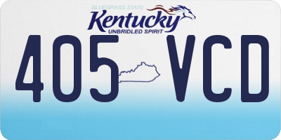 KY license plate 405VCD