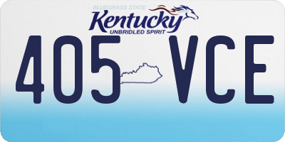 KY license plate 405VCE