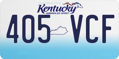 KY license plate 405VCF