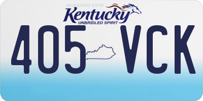 KY license plate 405VCK