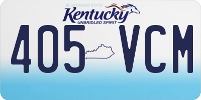 KY license plate 405VCM