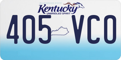 KY license plate 405VCO