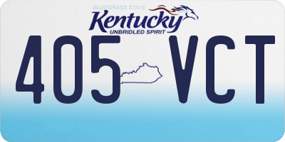KY license plate 405VCT