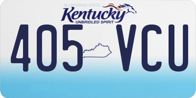 KY license plate 405VCU