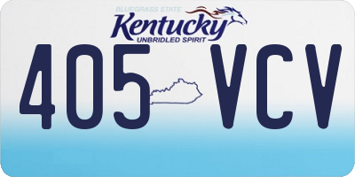 KY license plate 405VCV