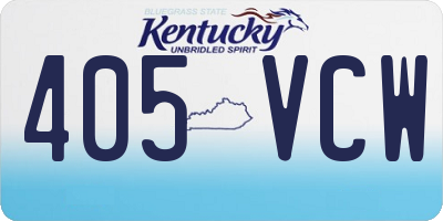 KY license plate 405VCW