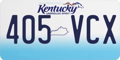 KY license plate 405VCX