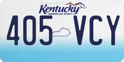 KY license plate 405VCY