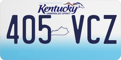 KY license plate 405VCZ