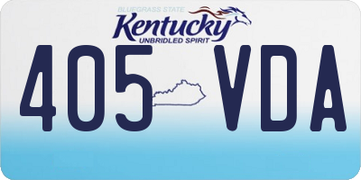 KY license plate 405VDA