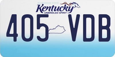 KY license plate 405VDB