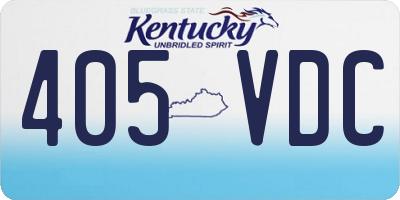 KY license plate 405VDC