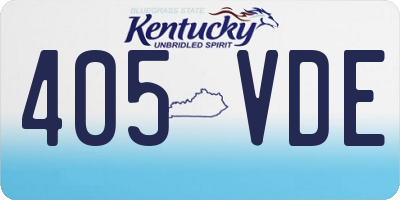 KY license plate 405VDE