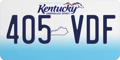 KY license plate 405VDF