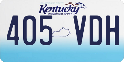 KY license plate 405VDH