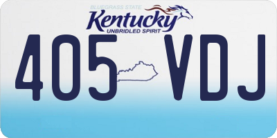 KY license plate 405VDJ