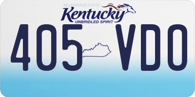 KY license plate 405VDO