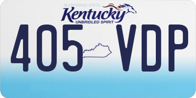 KY license plate 405VDP