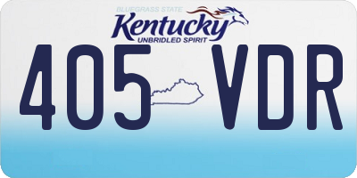 KY license plate 405VDR