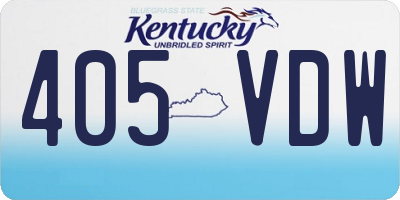 KY license plate 405VDW