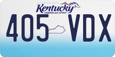 KY license plate 405VDX