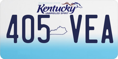 KY license plate 405VEA