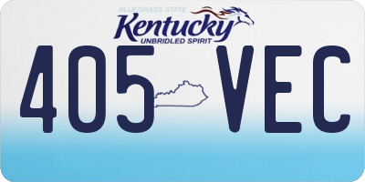 KY license plate 405VEC