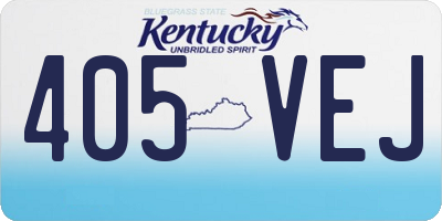 KY license plate 405VEJ