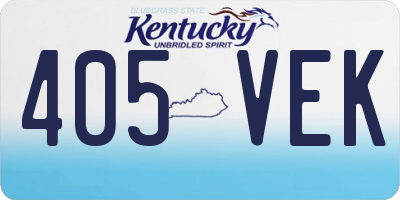 KY license plate 405VEK