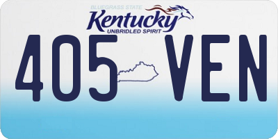 KY license plate 405VEN