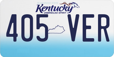 KY license plate 405VER