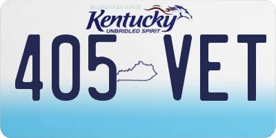 KY license plate 405VET
