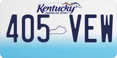 KY license plate 405VEW
