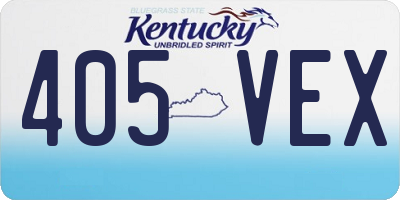 KY license plate 405VEX