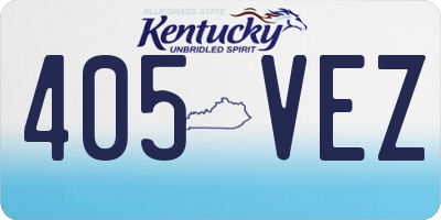 KY license plate 405VEZ