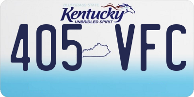 KY license plate 405VFC