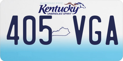 KY license plate 405VGA