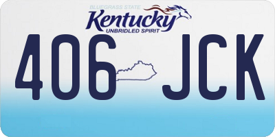 KY license plate 406JCK