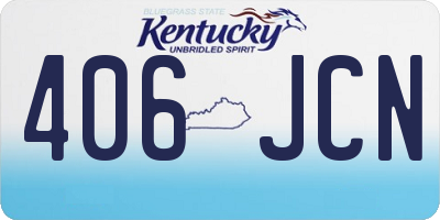 KY license plate 406JCN