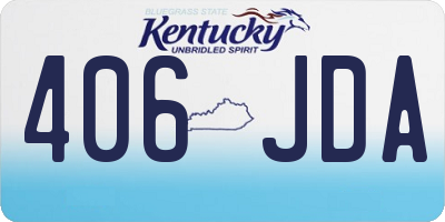 KY license plate 406JDA