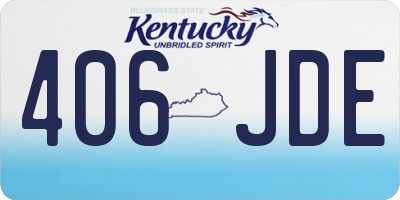 KY license plate 406JDE