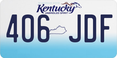 KY license plate 406JDF