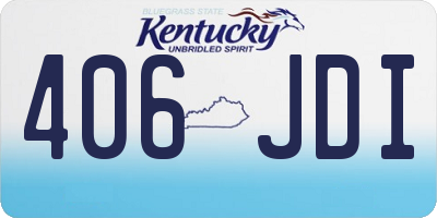KY license plate 406JDI
