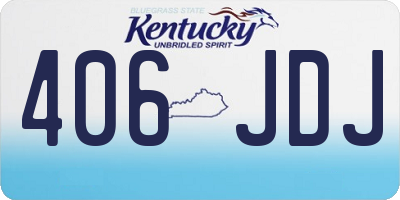 KY license plate 406JDJ