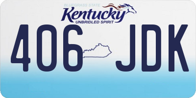 KY license plate 406JDK