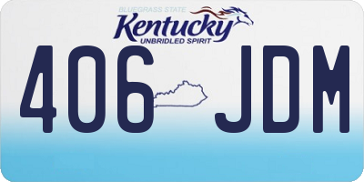 KY license plate 406JDM