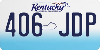 KY license plate 406JDP